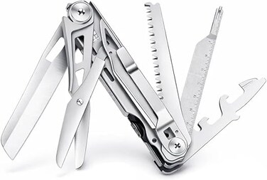 Auto Family Stainless Steel Multi Tool Pliers &ndash; Heavy Duty Multitool with Knife, Saw, Screwdrivers &amp; Wire Cutter &ndash; Compact Folding Survival Tool for Camping, Hiking, Fishing &amp; EDC Gear (Tool 2)