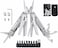 Auto Family Stainless Steel Multi Tool Pliers &ndash; Heavy Duty Multitool with Knife, Saw, Screwdrivers &amp; Wire Cutter &ndash; Compact Folding Survival Tool for Camping, Hiking, Fishing &amp; EDC Gear (Tool 3)