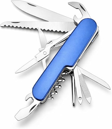 Auto Family Stainless Steel Multi Tool Pliers &ndash; Heavy Duty Multitool with Knife, Saw, Screwdrivers &amp; Wire Cutter &ndash; Compact Folding Survival Tool for Camping, Hiking, Fishing &amp; EDC Gear (Tool 11)