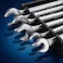 Auto Family 8pcs - 6-19mm Metric Combination Wrench Set &ndash; Steel Spanner Set with Roll Up Storage Pouch &ndash; Professional Open &amp; Box End Hand Tools for Auto Repair, Garage &amp; Home Use