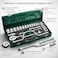 Auto Family 24Pcs Socket Wrench Set with Ratchet Handle &ndash; Steel Socket Tool Kit with Extension Bars, Universal Joint &amp; Metal Storage Case
