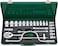 Auto Family 24Pcs Socket Wrench Set with Ratchet Handle &ndash; Steel Socket Tool Kit with Extension Bars, Universal Joint &amp; Metal Storage Case