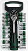 Auto Family Socket Wrench Set with Ratchet Handle &ndash; Steel Socket Tool Kit with Extension Bars, Universal Joint &amp; Metal Storage Case (20Pcs)