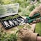 Auto Family 6Pcs Socket Wrench Set with Ratchet Handle &ndash; Steel Socket Tool Kit with Extension Bars, Universal Joint &amp; Metal Storage Case