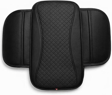 Auto Family Arm-rest For Car Seat &ndash; Breathable Leather Seat Protector, Fashion Hand Rest For Car, Arm-rest Cover Pad With Mobile Pocket (Black)