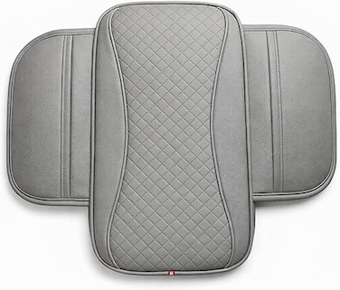 Auto Family Arm-rest For Car Seat &ndash; Breathable Leather Seat Protector, Fashion Hand Rest For Car, Arm-rest Cover Pad With Mobile Pocket (Grey)