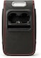 Auto Family Car Armrest with Cup Holder, USB Charging &amp; Laser Star Light &ndash; Multi-Function Center Console Organizer, PU Leather Armrest Cushion with Storage, Cup Holders (Black and Red)