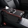 Auto Family Car Armrest Heightening Pad with Cup Holder &amp; Tissue Box &ndash; PU Leather Center Console Organizer, Car Seat Armrest Cushion with Storage Pocket for Drinks (Black and Red)