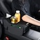 Auto Family Car Armrest Heightening Pad with Cup Holder &amp; Tissue Box &ndash; PU Leather Center Console Organizer, Car Seat Armrest Cushion with Storage Pocket for Drinks (Black and Red)