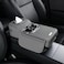 Auto Family Car Armrest Heightening Pad with Cup Holder &amp; Tissue Box &ndash; PU Leather Center Console Organizer, Car Seat Armrest Cushion with Storage Pocket for Drinks (Grey)