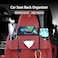 Auto Family Car Back Seat Organizer with Cup Holders &amp; Tissue Box &ndash; Headrest Mounted Car Storage Tray, Backseat Organizer with Drink Holders, Phone Slot &amp; Storage Box (Red)