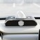 Auto Family Car Tissue Box Holder with Clock &ndash; PU Leather Dashboard Tissue Dispenser, Napkin Holder Organizer for Car Interior, Console or Dashboard Storage (Black)