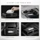 Auto Family Car Tissue Box Holder with Clock &ndash; PU Leather Dashboard Tissue Dispenser, Napkin Holder Organizer for Car Interior, Console or Dashboard Storage (Black)