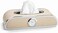 Auto Family Car Tissue Box Holder with Clock &ndash; PU Leather Dashboard Tissue Dispenser, Napkin Holder Organizer for Car Interior, Console or Dashboard Storage (Beige)