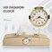 Auto Family Car Tissue Box Holder with Clock &ndash; PU Leather Dashboard Tissue Dispenser, Napkin Holder Organizer for Car Interior, Console or Dashboard Storage (Beige)