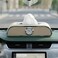 Auto Family Car Tissue Box Holder with Clock &ndash; PU Leather Dashboard Tissue Dispenser, Napkin Holder Organizer for Car Interior, Console or Dashboard Storage (Beige)