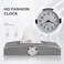 Auto Family Car Tissue Box Holder with Clock &ndash; PU Leather Dashboard Tissue Dispenser, Napkin Holder Organizer for Car Interior, Console or Dashboard Storage (Grey)