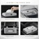 Auto Family Car Tissue Box Holder with Clock &ndash; PU Leather Dashboard Tissue Dispenser, Napkin Holder Organizer for Car Interior, Console or Dashboard Storage (Grey)