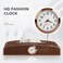 Auto Family Car Tissue Box Holder with Clock &ndash; PU Leather Dashboard Tissue Dispenser, Napkin Holder Organizer for Car Interior, Console or Dashboard Storage (Coffee Brown)