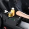 Auto Family Car Armrest Heightening Pad with Cup Holder &amp; Tissue Box &ndash; PU Leather Center Console Organizer, Car Seat Armrest Cushion with Storage Pocket for Drinks (Coffee Brown)