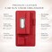 Auto Family Car Sun Visor Tissue Holder Organizer with Card Slots &amp; Pen Holder &ndash; PU Leather Multifunction Auto Tissue Box, Vehicle Napkin Dispenser (Red)