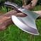 Auto Family Compact Hand Axe with Wooden Handle &ndash; Camping Hatchet Chopping Axe with Leather Sheath for Wood Splitting, Survival Tactical Axe, Outdoor Bushcraft (Tactical Edge Black Axe)