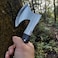 Auto Family Compact Hand Axe with Wooden Handle &ndash; Camping Hatchet Chopping Axe with Leather Sheath for Wood Splitting, Survival Tactical Axe, Outdoor Bushcraft (Tactical Edge Black Axe)