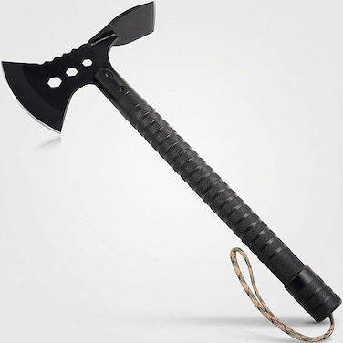Auto Family Compact Hand Axe &ndash; Camping Hatchet Chopping Axe with Leather Sheath for Wood Splitting, Survival Tactical Axe, Outdoor Bushcraft (Survival Strike Axe)