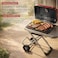 Auto Family Portable BBQ Grill with Foldable Stand &amp; Wheels, Stainless Steel Charcoal Grill, Compact Outdoor Barbecue Cooker for Camping, Picnic, Travel &amp; Garden Cooking (Red)