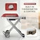 Auto Family Portable BBQ Grill with Foldable Stand &amp; Wheels, Stainless Steel Charcoal Grill, Compact Outdoor Barbecue Cooker for Camping, Picnic, Travel &amp; Garden Cooking (Red)