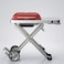 Auto Family Portable BBQ Grill with Foldable Stand &amp; Wheels, Stainless Steel Charcoal Grill, Compact Outdoor Barbecue Cooker for Camping, Picnic, Travel &amp; Garden Cooking (Red)
