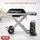 Auto Family Portable BBQ Grill with Foldable Stand &amp; Wheels, Stainless Steel Charcoal Grill, Compact Outdoor Barbecue Cooker for Camping, Picnic, Travel &amp; Garden Cooking (Black)