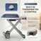 Auto Family Portable BBQ Grill with Foldable Stand &amp; Wheels, Stainless Steel Charcoal Grill, Compact Outdoor Barbecue Cooker for Camping, Picnic, Travel &amp; Garden Cooking (Blue)