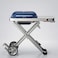 Auto Family Portable BBQ Grill with Foldable Stand &amp; Wheels, Stainless Steel Charcoal Grill, Compact Outdoor Barbecue Cooker for Camping, Picnic, Travel &amp; Garden Cooking (Blue)