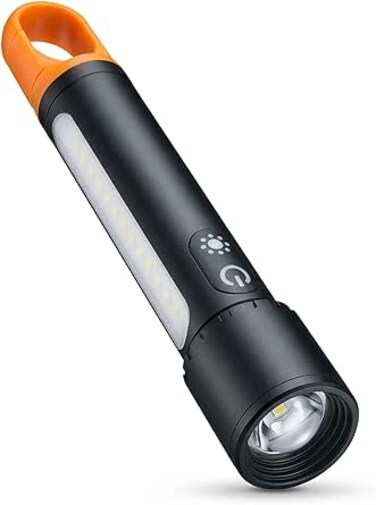 Auto Family Flashlights with COB Sidelight &ndash; Rechargeable Outdoor Light, Portable Tent Lantern, String Lights, Zoom Flashlight, LED Camping Lantern, Emergency Light for Camping