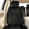 Auto Family Luxury 5 Pcs Soft Fabric Car Seat Cover Full Set - Universal Fit, Waterproof Automotive Seat Protector, Breathable Anti-Slip Car Cushion Pad, Interior Protector for Car (Black)