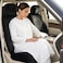 Auto Family Luxury 5 Pcs Soft Fabric Car Seat Cover Full Set - Universal Fit, Waterproof Automotive Seat Protector, Breathable Anti-Slip Car Cushion Pad, Interior Protector for Car (Black)