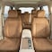 Auto Family Luxury 5 Pcs Soft Fabric Car Seat Cover Full Set - Universal Fit, Waterproof Automotive Seat Protector, Breathable Anti-Slip Car Cushion Pad, Interior Protector for Car (Light Brown)