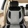 Auto Family Luxury 5 Pcs Soft Fabric Car Seat Cover Full Set - Universal Fit, Waterproof Automotive Seat Protector, Breathable Anti-Slip Car Cushion Pad, Interior Protector for Car (Gray - Black)
