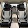 Auto Family Luxury 5 Pcs Soft Fabric Car Seat Cover Full Set - Universal Fit, Waterproof Automotive Seat Protector, Breathable Anti-Slip Car Cushion Pad, Interior Protector for Car (Gray - Black)