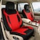 Auto Family Luxury 5 Pcs Soft Fabric Car Seat Cover Full Set - Universal Fit, Waterproof Automotive Seat Protector, Breathable Anti-Slip Car Cushion Pad, Interior Protector for Car (Red - Black)