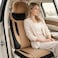 Auto Family Luxury 5 Pcs Soft Fabric Car Seat Cover Full Set - Universal Fit, Waterproof Automotive Seat Protector, Breathable Anti-Slip Car Cushion Pad, Interior Protector for Car (Brown -Black)
