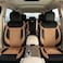 Auto Family Luxury 5 Pcs Soft Fabric Car Seat Cover Full Set - Universal Fit, Waterproof Automotive Seat Protector, Breathable Anti-Slip Car Cushion Pad, Interior Protector for Car (Brown -Black)