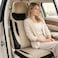 Auto Family Luxury 5 Pcs Soft Fabric Car Seat Cover Full Set - Universal Fit, Waterproof Automotive Seat Protector, Breathable Anti-Slip Car Cushion Pad, Interior Protector for Car (Creme - Black)