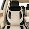 Auto Family Luxury 5 Pcs Soft Fabric Car Seat Cover Full Set - Universal Fit, Waterproof Automotive Seat Protector, Breathable Anti-Slip Car Cushion Pad, Interior Protector for Car (Creme - Black)