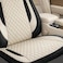 Auto Family Luxury 5 Pcs Soft Fabric Car Seat Cover Full Set - Universal Fit, Waterproof Automotive Seat Protector, Breathable Anti-Slip Car Cushion Pad, Interior Protector for Car (Creme - Black)