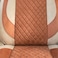 Auto Family Luxury 5 Pcs Soft Fabric Car Seat Cover Full Set - Universal Fit, Waterproof Automotive Seat Protector, Breathable Anti-Slip Car Cushion Pad, Interior Protector for Car (Brown - White)
