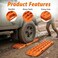 Auto Family Car Traction Boards Sand &amp; Snow Recovery Tracks, Heavy Duty Tire Grip Mats for Off-Road, Anti-Slip Recovery Pads for Mud, Sand, Snow &amp; Ice (Large - Orange)