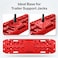 Auto Family Car Traction Boards Sand &amp; Snow Recovery Tracks, Heavy Duty Tire Grip Mats for Off-Road, Anti-Slip Recovery Pads for Mud, Sand, Snow &amp; Ice (Plastic - Red)