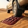 Auto Family Car Traction Boards Sand &amp; Snow Recovery Tracks, Heavy Duty Tire Grip Mats for Off-Road, Anti-Slip Recovery Pads for Mud, Sand, Snow &amp; Ice (Small - Red)